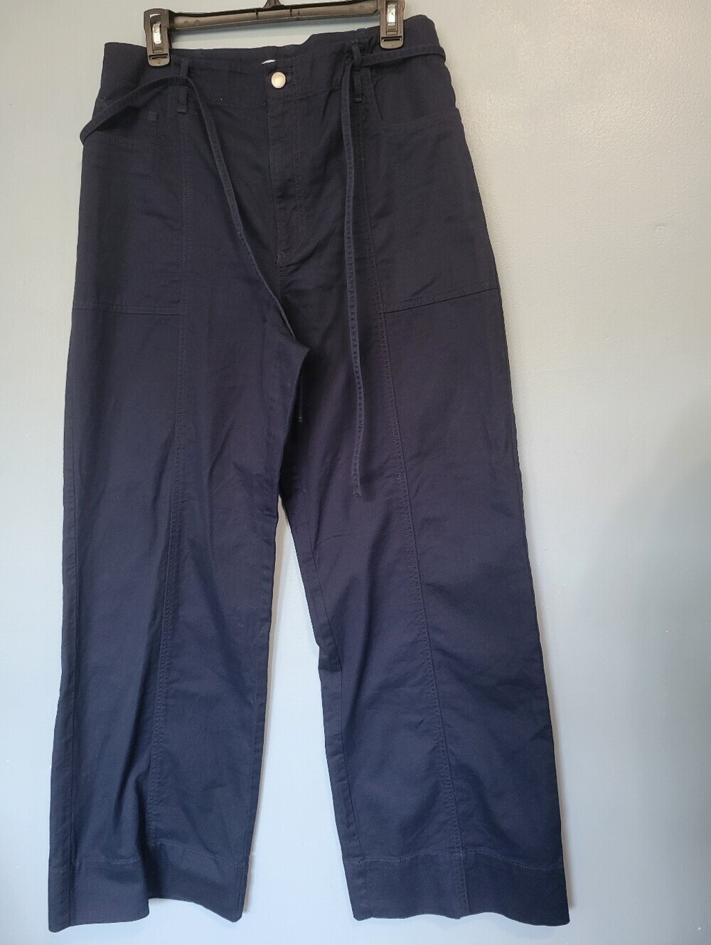 LOFT High-rise Wide Leg Utility Pants Navy Blue Size 12